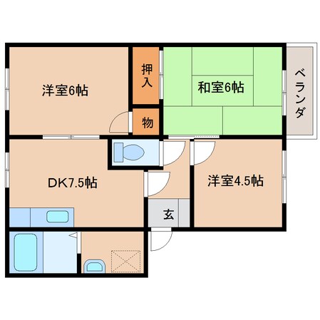 近鉄御所駅 徒歩7分 1階の物件間取画像